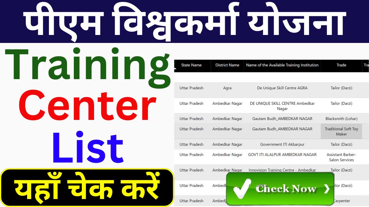 PM Vishwakarma Training Center List 2025